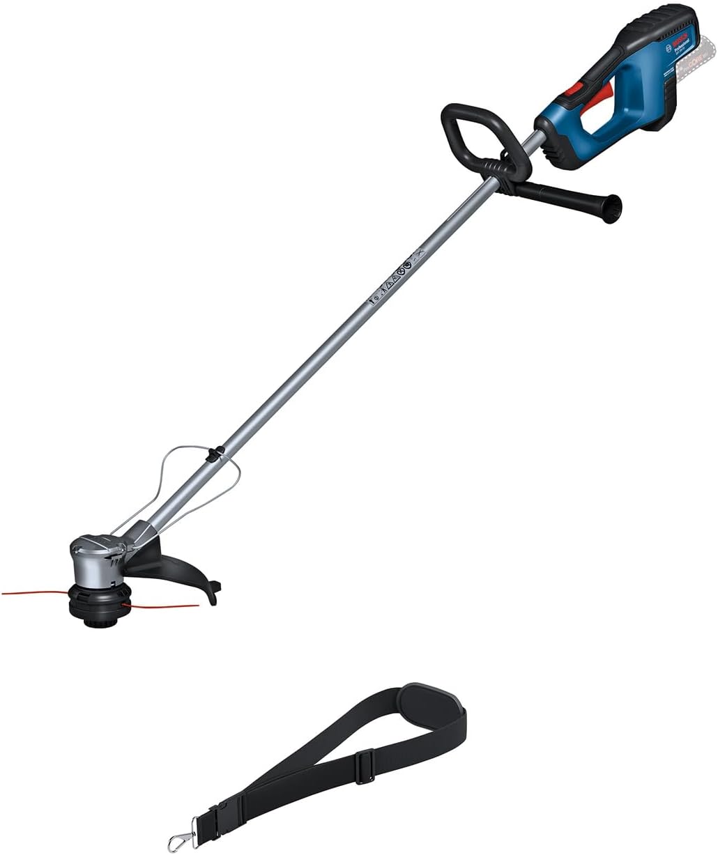 Cortabordes a batería Bosch Professional 18V System GRT 18V-33 (motor sin escobillas, diámetro de corte de 33 cm, incluye 1 correa de hombro, 1 cabezal de hilo)