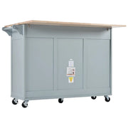 Isla de cocina con encimera plegable, carrito de almacenamiento para cocina con estante extraíble, toallero y cajón, ruedas giratorias