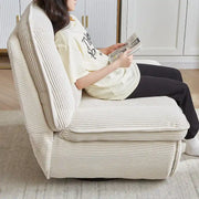 Sillón reclinable giratorio de pana con deslizamiento, reposapiés para sala de estar