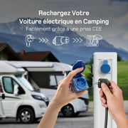Cargador de coche eléctrico de 3,7 kW [10 m, 6/8/10/13/16 A], cable de carga para coche eléctrico tipo 2 con soporte de pared, pantalla LCD digital, compatible con E-208, Model Y, E-Tech, 500e y otros vehículos eléctricos/híbridos enchufables