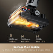 DREAME H15 Pro, aspirador friegasuelos con calor, limpieza de suelos a 85°C, brazo robótico con IA GapFree, sensor RGB inteligente, 22 000 Pa, sin enredos, lavado de cepillo a 100°C, secado en 5 min a 90°C, control por app