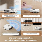 Robot aspirador y fregasuelos autónomo Dreame L40 Ultra AE, succión potente de 19 000 Pa, limpieza en seco y húmedo, base todo en uno con vaciado automático, 2 cepillos incluidos