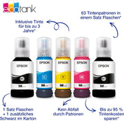 Impresora con depósito de tinta EcoTank ET-4950 | Para la oficina en casa | Wi-Fi y Ethernet | A4 | Impresión (dúplex), escaneado, copia y fax | Pantalla táctil de 6,1 cm | ADF | Incluye tinta para hasta 3 años