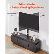 Soporte de TV VEVOR de 52 pulgadas con montaje para televisores de hasta 75 pulgadas, centro de entretenimiento con toma de corriente, altura ajustable, negro