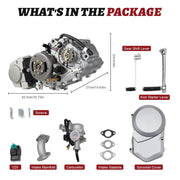 Motor de 4 tiempos CRF50 125CC para Dirt Bike Pitbike, motor monocilíndrico con refrigeración por aire y embrague manual para motocicletas Dirt Bike con arranque a pedal (Kick Start).