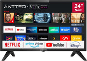 Smart TV Antteq AV24H3 de 24 pulgadas (60 cm) con Netflix, Prime Video, Rakuten TV, Disney+, YouTube, UVM, WiFi, sintonizador triple DVB-T2 / S2 / C