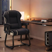 Silla ejecutiva ergonómica de cuero con respaldo alto color amarillo