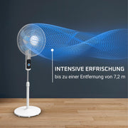 Ventilador de pie Rowenta Turbo Silence, 35 dB(A), refrescante y potente hasta 7,2 m, 12 velocidades, oscilación de 120°, mando a distancia, pantalla LED, temporizador de 12 horas, VU5650F0