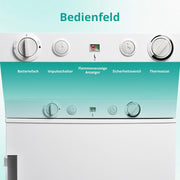 SMETA Refrigerador con congelador a gas 12V/230V/Gas, nevera con compartimento congelador de 100L, refrigerador combinado silencioso para camping, hogar, caravana, garaje, casa rural, autocaravana, blanco