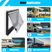 LENDISIY Ventana lateral para autocaravana Ventana abatible 90x50cm Ventana para caravana Ventana de empuje con marco Protección solar y visual para RV Caravana Autocaravana Furgoneta