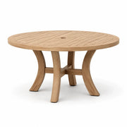 Mesa de jardín redonda de madera de teca, Ø 120 cm, altura 75 cm, natural
