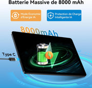 Tableta T90 con teclado y lápiz óptico - Primera tableta Android 16 del mundo, 11 pulgadas, 1920x1200 FHD+, 24 GB RAM+128 GB ROM / 2 TB TF, Octa-Core, 8000 mAh, 13 MP+5 MP, Widevine L1, Face ID