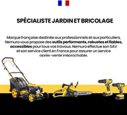 Cortacésped autopropulsado a batería Nemura 80 V (2x40V) - Corte de 42 cm - Hasta 500 m2 - Función mulching - Incluye 4 baterías de 2Ah y cargador - Marca francesa