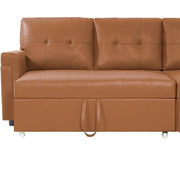 Sofá seccional reversible convertible con cama extraíble, chaise longue con almacenamiento oculto y patas duraderas