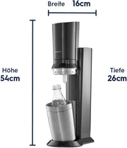 Máquina de agua con gas SodaStream Crystal 3.0 con 2 cilindros de CO2 Quick-Connect y 2 garrafas de cristal
