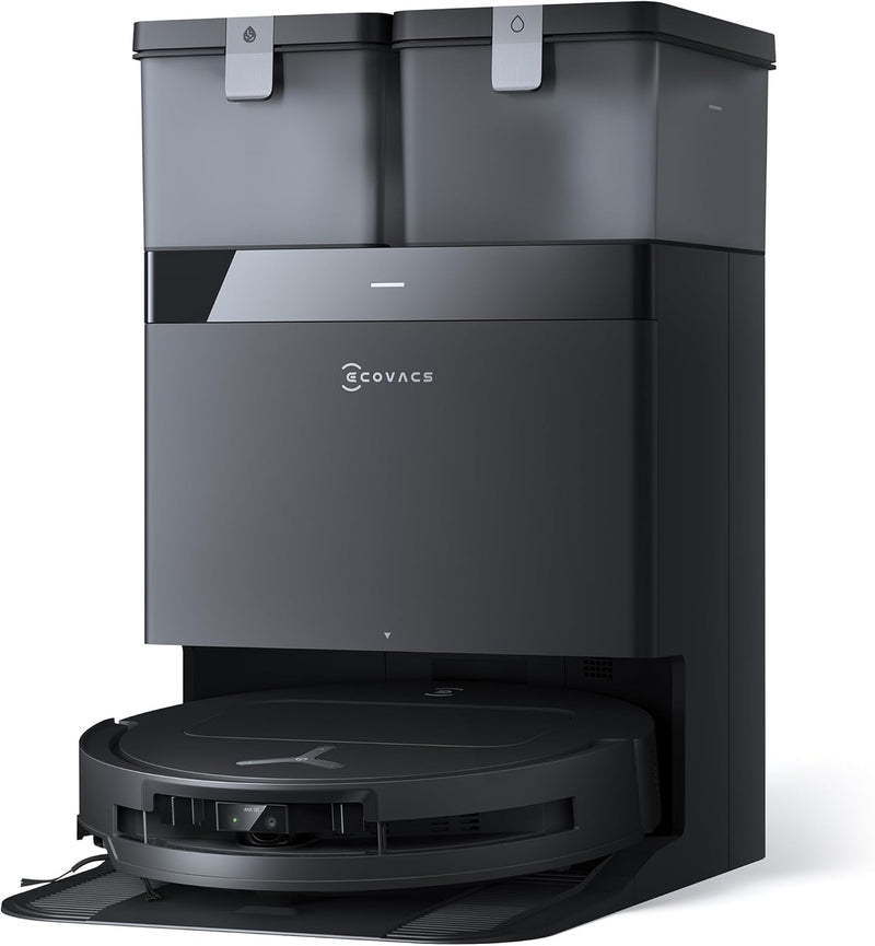 ECOVACS T50 Omni Robot Aspirador con Estación, Potencia de 15000Pa mejorada respecto al T30 Pro Omni, Cepillo lateral y mopa extensibles, ZeroTangle 2.0, AIVI 3D 2.0, Lavado con agua caliente a 75℃, Blanco
