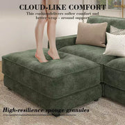 Sofá seccional modular extra grande Dyonery 158, tela de CHENILLE con asiento profundo, montaje sin herramientas