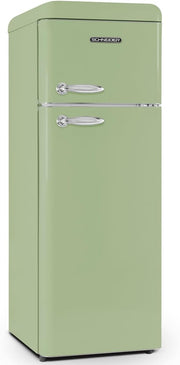 SCHNEIDER SCDD208VVA, Frigorífico de 2 puertas, 211L (172+39), Frío estático, Descongelación automática, 3 estantes de cristal, Termostato regulable, Patas ajustables, Verde almendra