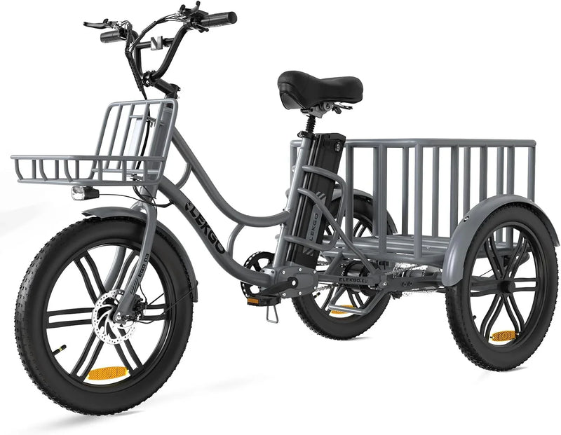 ELEKGo EGO03 Triciclo Eléctrico de Carga 500W 48V 18Ah, Pantalla LCD, Neumáticos 20x3.0