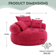 Sillón redondo tipo perezoso – Blanco/Azul/Gris/Amarillo/Naranja/Rojo rosa/Azul marino/Verde, asiento individual y doble