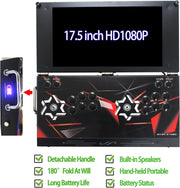 Consola de juegos arcade portátil 26800 en 1, pantalla HD de 17.5 pulgadas, para dos jugadores, 3D Box DX, máquina de videojuegos retro con funciones de buscar/ocultar/guardar/cargar/pausar juegos