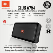 Amplificador de 4 canales JBL Club A754 (4 x 75 W)