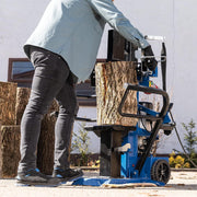 Hendidora de leña vertical Scheppach Compact 10t para troncos de un metro, 230V | 10 toneladas de fuerza de corte | 3500W de potencia | longitud de tronco 1070mm / Ø máx. 380mm | mesa giratoria | madera dura y blanda - con dispositivo de desplazamiento