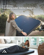 Colchón de camping autoinflable Cloudmat Double XL 205 x 138 x 7,5 cm con superficie de tacto suave, válvula doble y bolsa de transporte