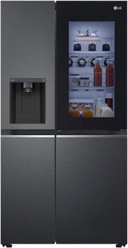 Frigorífico Side by Side LG GSGV81PYLL, Clase E, 635 L, Instaview, frigorífico con congelador, dispensador de hielo, hielo picado y agua, Total NoFrost, compresor Smart Inverter, Wi-Fi