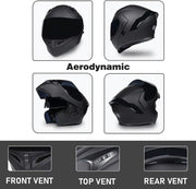 ACLFFSHOP Casco de moto modular Bluetooth con homologación ECE, casco abatible para adultos con doble visera para protección contra impactos, casco integral de moto para hombre y mujer M~XXL