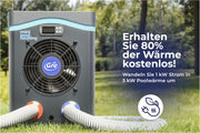 Gre HPM20 – Mini bomba de calor para piscinas elevadas de hasta 20 m³, sistema de calefacción para piscinas elevadas, color gris