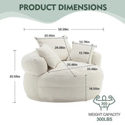 Sillón redondo tipo perezoso – Blanco/Azul/Gris/Amarillo/Naranja/Rojo rosa/Azul marino/Verde, asiento individual y doble