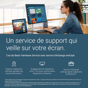 Monitor Dell S3423DWC - 34 pulgadas 3440 x 1440 píxeles 100 Hz VA 4 ms AMD FreeSync USB-C, HDMI, Hub USB, altavoces integrados, ajustable, plateado