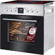 Juego de cocina eléctrica Bomann | Horno empotrable con placa vitrocerámica | Placa de cocina con 4 zonas de cocción | Horno empotrable con 56 l de capacidad | 9 funciones de horno | Placa vitrocerámica con zona para paellera | EHBC 7936 IX