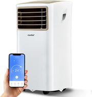 Aire acondicionado portátil Comfee Breezy Cool Pro 2.6, 9000 BTU 2,6 kW, refrigeración, ventilación y deshumidificación, control por aplicación, para habitaciones de hasta 88 m³ (33 m²), aire acondicionado móvil con tubo de escape