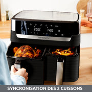 Moulinex Easy Fry Essential inox, 8,3 L, hasta 8 personas, 7 programas intuitivos, freidora de aire, comida completa, sincronización, ahorro de energía, aplicación dedicada, EZ901820