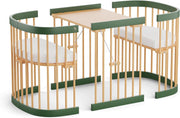 Cuna 7 en 1 tweeto®: cuna de madera evolutiva | cuna de colecho y cuna de barrotes de altura regulable | convertible en cama infantil y parque de juegos (haya natural)