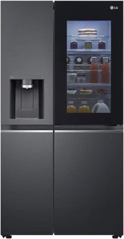 Frigorífico Side by Side LG GSGV81PYLL, Clase E, 635 L, Instaview, frigorífico con congelador, dispensador de hielo, hielo picado y agua, Total NoFrost, compresor Smart Inverter, Wi-Fi