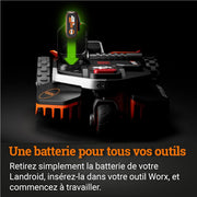 WORX LANDROID VISION WR216E.1, Robot cortacésped inalámbrico sin cable perimetral 1600 m² Sup. máx 1700 m², instalación en 30 min, cámara 4K + IA adaptativa, evita todos los obstáculos, corte de bordes, multizona