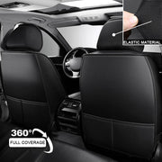 QWEDFSD Fundas de Asiento de Coche para MG MGS5 EV 2025, Protección Impermeable contra el Polvo, Juego Completo de Fundas de Asiento de Cuero, Blanco-Negro/C