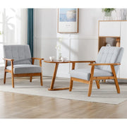 Juego de 2 sillas decorativas de estilo moderno de mediados de siglo con mesa auxiliar