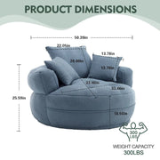 Sillón redondo tipo perezoso – Blanco/Azul/Gris/Amarillo/Naranja/Rojo rosa/Azul marino/Verde, asiento individual y doble