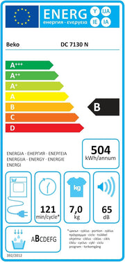 Secadora de condensación Beko DC 7130 N b100, 7 kg, medición electrónica de humedad, protección antiarrugas automática, tambor delicado AquaWave, 15 programas, programa exprés
