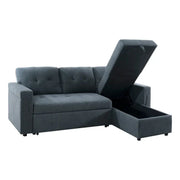 Sofá seccional reversible convertible con cama extraíble, chaise longue con almacenamiento oculto y patas duraderas