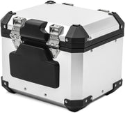 Set Top Case Moto Aluminio 65L + respaldo pasajero Bagtecs XB65 Plata