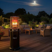 Calefactor de gas Zelsius 'Zermatt' | 11 kW | Ø 46 cm x 137 cm | Negro | Calefactor de terraza para exterior, calefacción de terraza, seta calefactora de exterior, seta calefactora a gas para terraza, balcón y jardín
