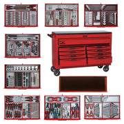 Juego de herramientas completo Teng Tools de 569 piezas con carro de 53 pulgadas de ancho - TCMMIND08