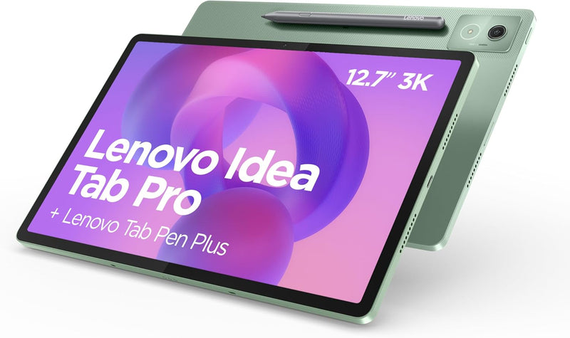 Lenovo Idea Tab Pro - Tableta táctil, IA integrada 12,7'' 3K, 144 Hz (MediaTek Dimensity 8300, 8 núcleos, RAM 8 GB, UFS 4.0 128 GB, Android 14, Wifi 6E + Bluetooth) Lenovo Tab Pen Plus - Verde
