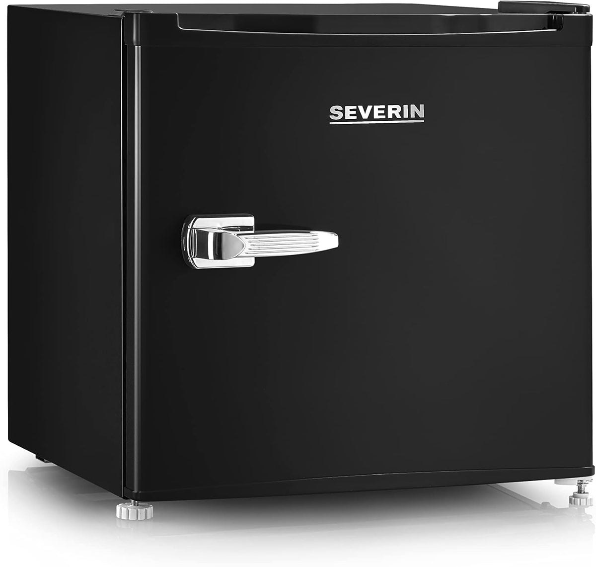 Mini refrigerador/congelador retro SEVERIN (31 l), congelador pequeño, mininevera con control de temperatura flexible, refrigerador de sobremesa, negro, GB 8880