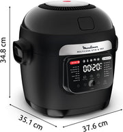Moulinex Multicook Stir&Fry, Multicocina y freidora de aire, pala mezcladora automática, 14 programas, cocción en 2 niveles, MZ7408F0
